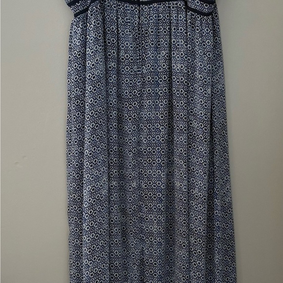 Torrid Maxi Dress Sz 18 Blue White Geometric Print Sleeveless AdjStraps - Picture 4 of 9